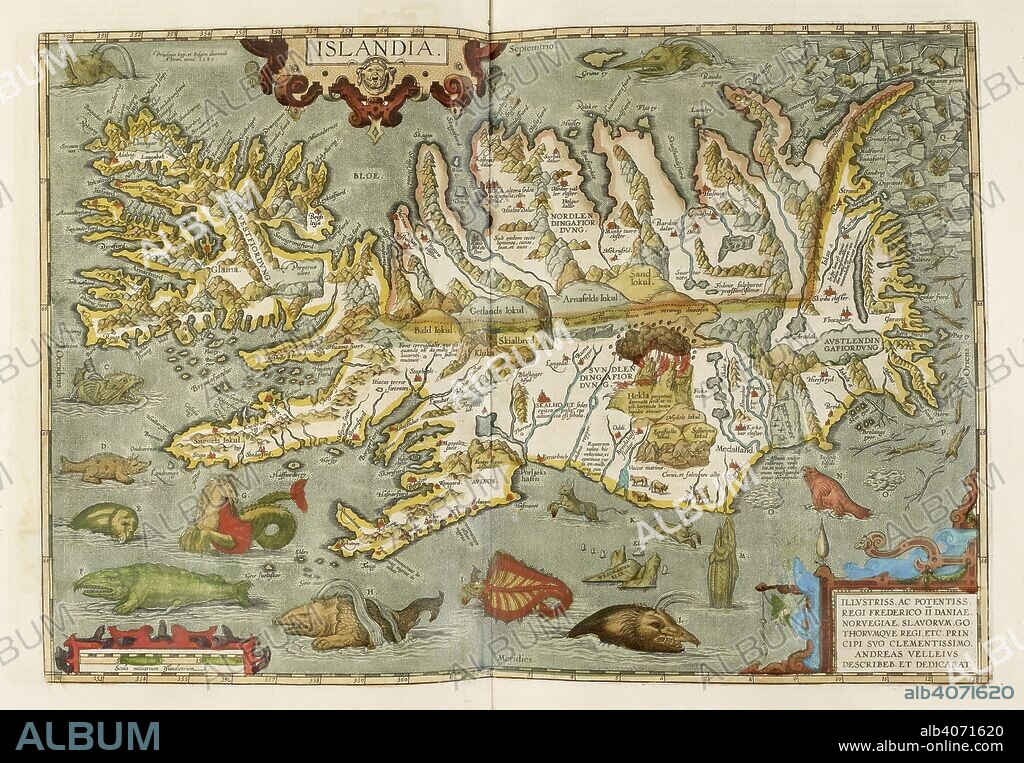 ABRAHAM ORTELIUS. Iceland. Theatrum Orbis Terrarum. London, 1606. Source: Maps.9.Tab.8, 88-89.