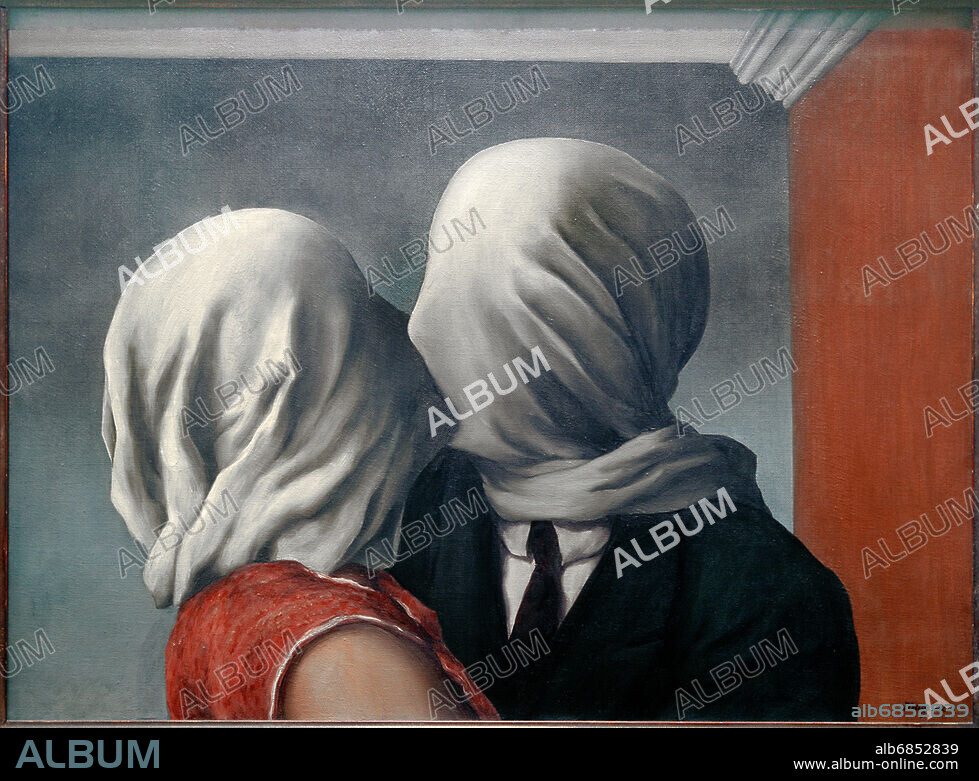 RENÉ MAGRITTE. Magritte, René. 1898-1967. "Les Amants" (Die Liebenden), 1928. Öl auf Leinwand, 54 x 73 cm. New York, Museum of Modern Art.