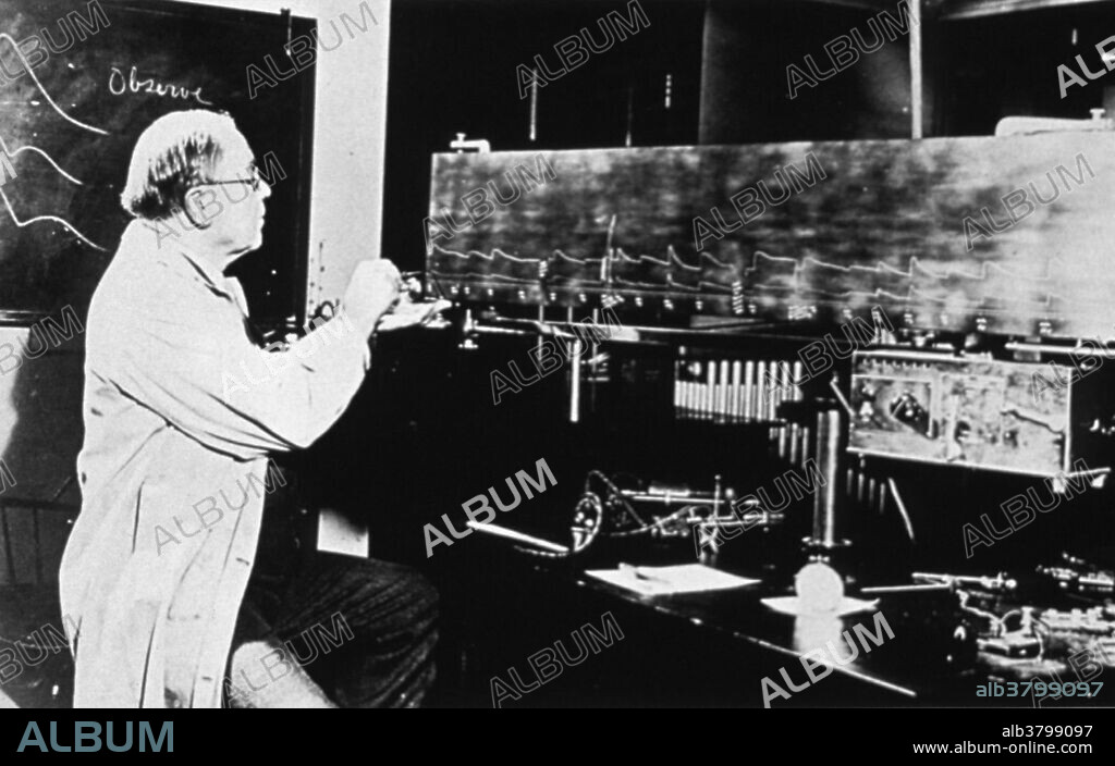 Cannon at work in laboratory,1940. Walter Bradford Cannon (1871-1945) was an American physiologist, professor and chairman of the Department of Physiology at Harvard Medical School. He coined the term fight or flight response, and he expanded on Claude Bernard's concept of homeostasis. He popularized his theories in his book The Wisdom of the Body, first published in 1932. Cannon summarized his career by describing his focus at different ages: 26-40: digestion and the bismuth meal, 40-46: bodily effects of emotional excitement, 46-51: wound shock investigations, 51-59: stable states of the organism, 59-68: chemical mediation of nerve impulses and lastly, 68+: chemical sensitivity of nerve-isolated organs. He lived to be 73 and died of natural causes.