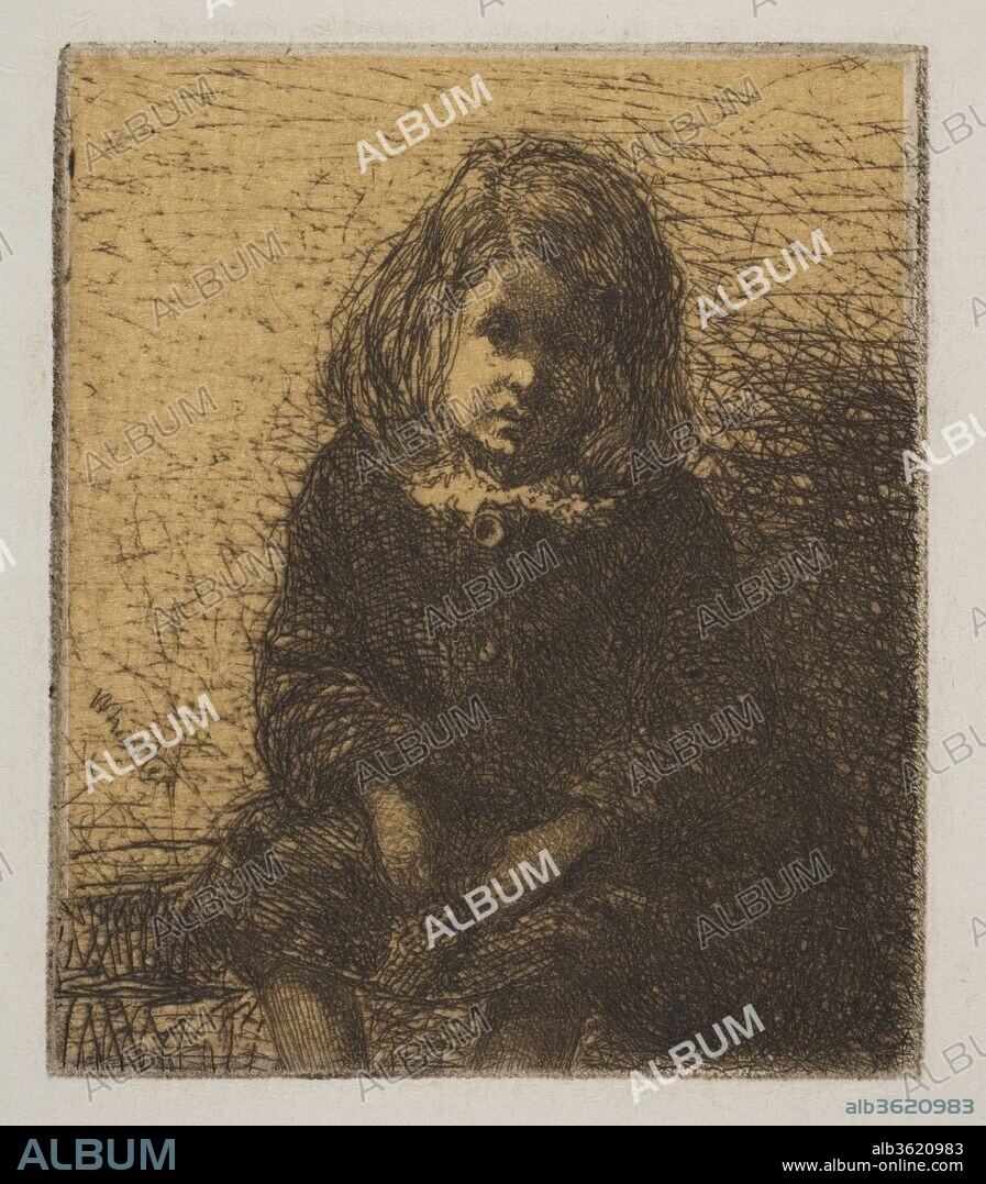 JAMES ABBOTT MCNEILL WHISTLER. Little Arthur. Artist: James McNeill Whistler (American, Lowell, Massachusetts 1834-1903 London). Dimensions: Plate: 2 5/16 x 1 15/16 in. (5.9 x 4.9 cm)
Sheet: 3 1/16 × 2 11/16 in. (7.8 × 6.9 cm). Series/Portfolio: French Set ("Douze eau-fortes d'apres Nature" 1858). Date: 1857-58.
