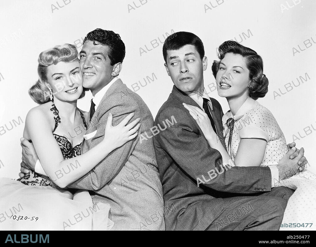BARBARA BATES, DEAN MARTIN, DONNA REED and JERRY LEWIS in THE CADDY, 1953, directed by NORMAN TAUROG. Copyright PARAMOUNT PICTURES.