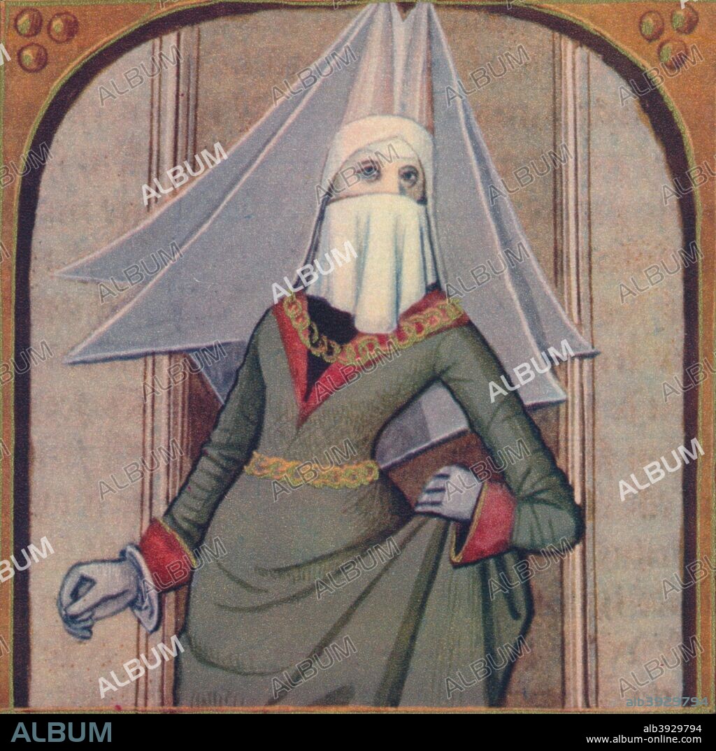 'Poppee - Femme De Neron', 1403, (1939). Poppaea Sabina (AD 30 - AD 65) known as Poppaea Sabina the Younger (to differentiate her from her mother) and, after AD 63, as Poppaea Augusta Sabina was a Roman Empress as the second wife of the Emperor Nero. The illustration is part of the manuscript De Claris mulieribus, traduction anonyme en francais (Livre des femmes nobles et renommees) by Giovanni Boccaccio, housed in the Bibliotheque nationale de France, Paris. From Verve - Nos. 5-6, July-October 1939. [Verve, France, 1939].