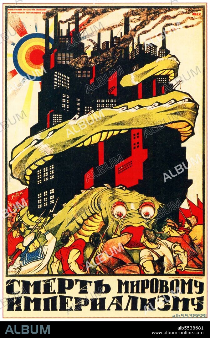 Communist propaganda in the Soviet Union was extensively based on Marxist-Leninist ideology to promote the Communist Party line. Wall posters were widely used in the early days, often depicting the Red Army's triumphs for the benefit of the illiterate. This continued in World War II, still for the benefit of the less literate, with bold, simple designs.