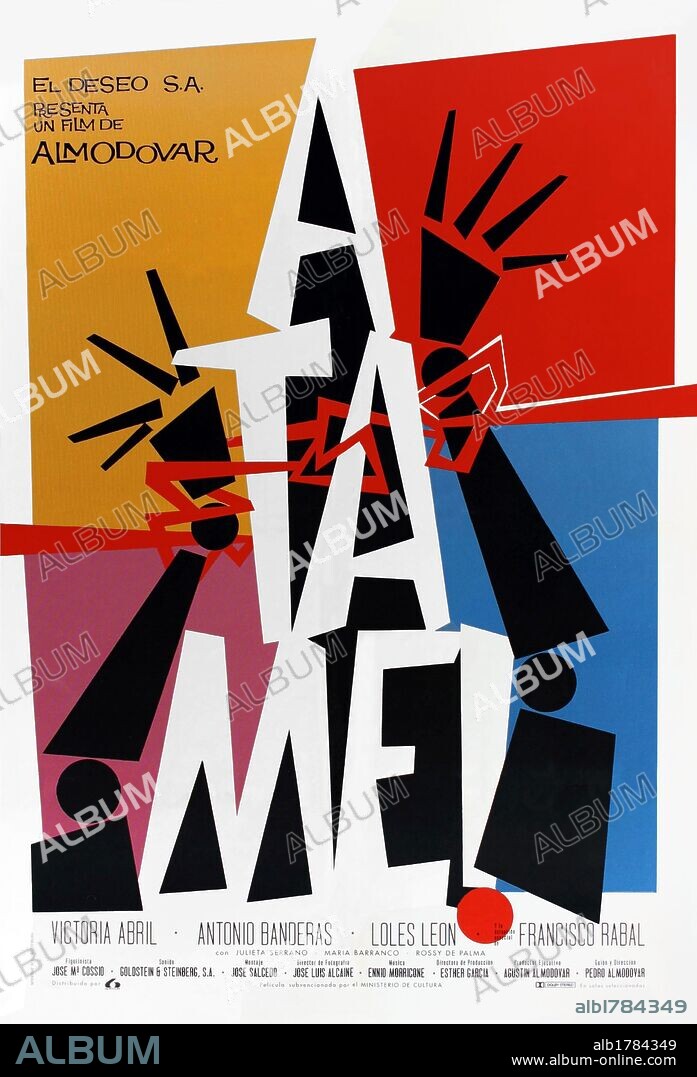 Poster de ATAME, 1989 (ATAME!), dirigida por PEDRO ALMODOVAR. Copyright EL DESEO S.A./CIBY 2000.