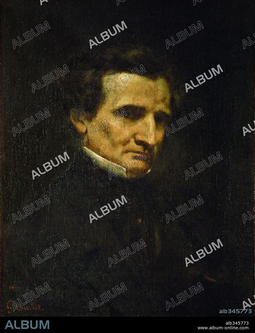 GUSTAVE COURBET. Portrait of composer Hector Berlioz (1803-69) .