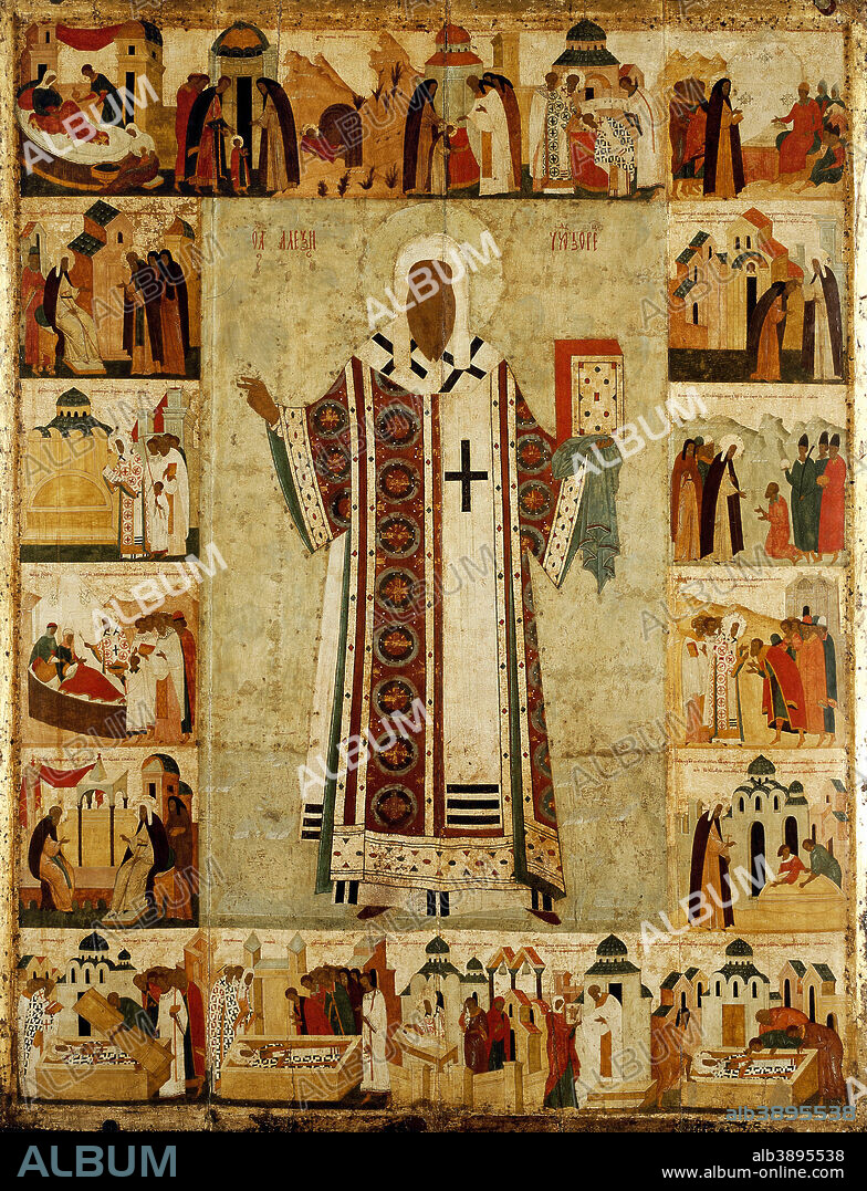 DIONISIUS. Metropolitan Alexis. Date/Period: End of 15th - beginning of 16th century. Painting. Tempera on wood. Height: 197 cm (77.5 in); Width: 152 cm (59.8 in).