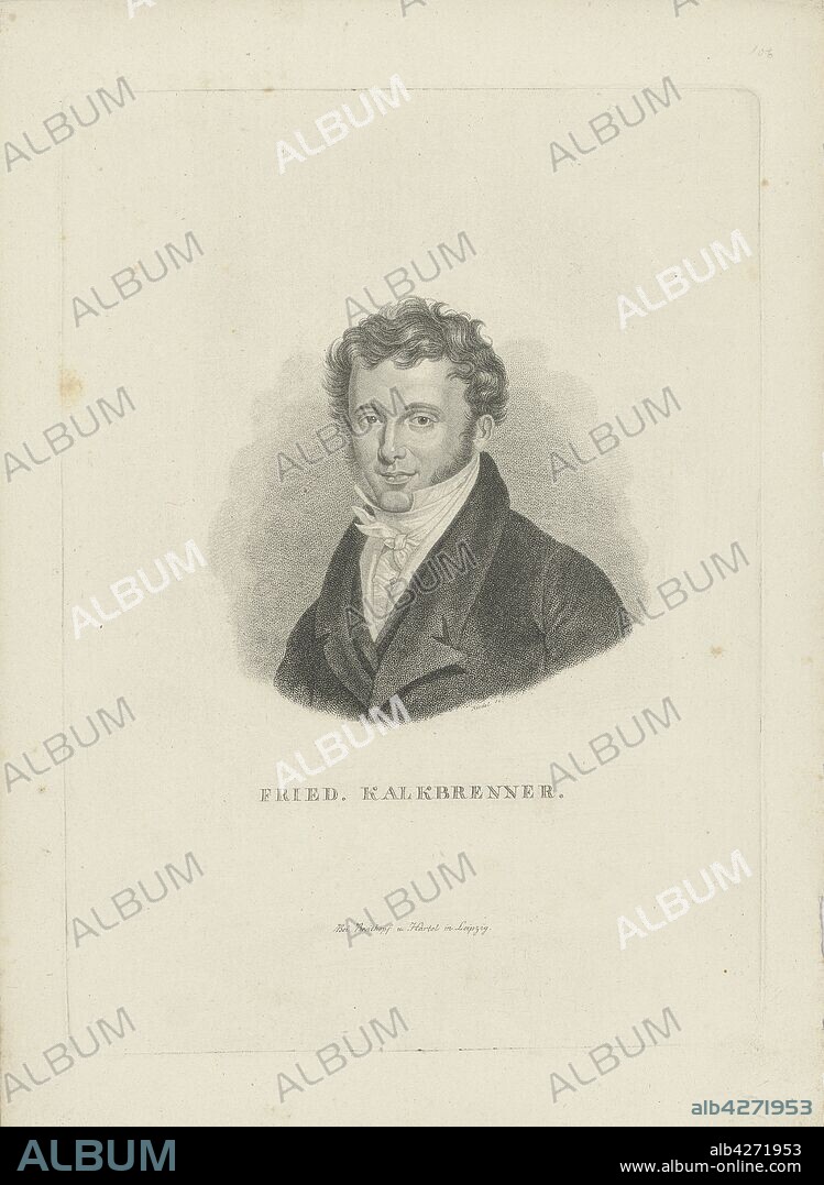 CARL TRAUGOTT RIEDEL. Portrait of the composer Friedrich Kalkbrenner (1785-1849).