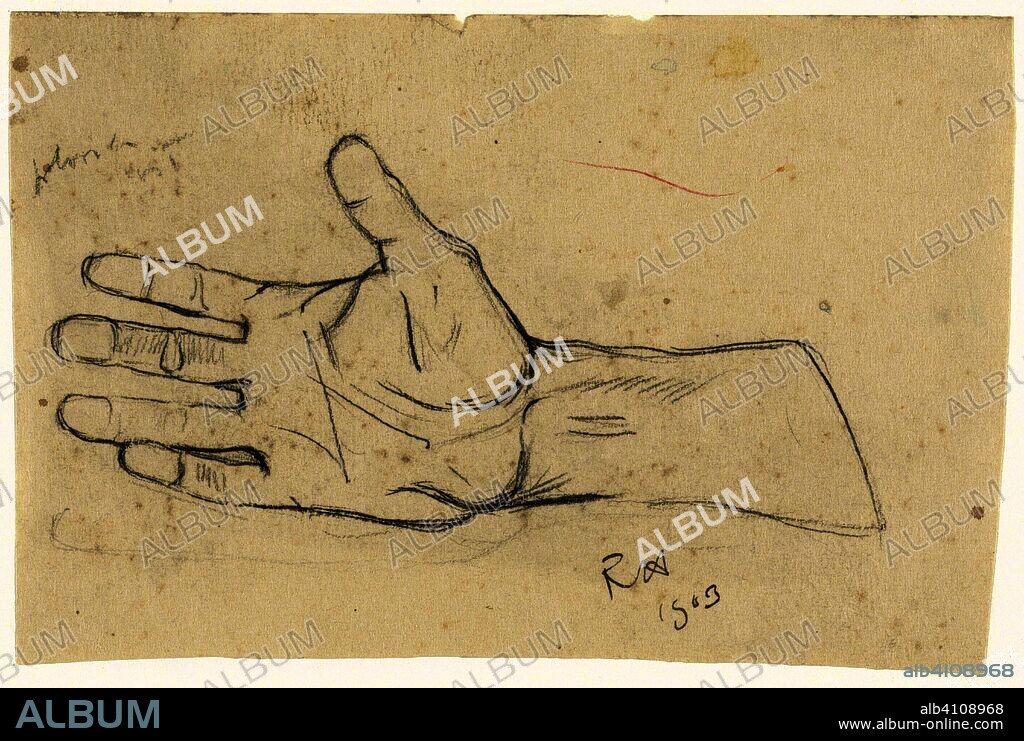 RICHARD NICOLAUS ROLAND HOLST. Right hand. Draughtsman: Richard Roland Holst. Dating: 1903. Measurements: h 95 mm × w 146 mm.