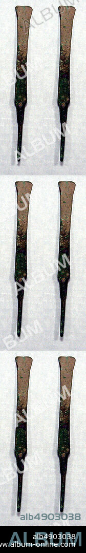 Hammered Copper Chisel, Peru; north coast (?), 1stmid-16th century, Peru, Peru; north coast (?), Copper, H x W: 7/16 x 7 3/4 in. (1.1 x 19.7 cm), Metal-Implements.