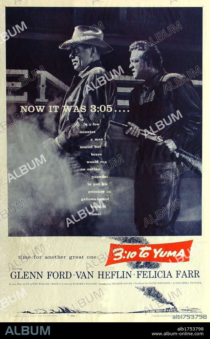 Poster of 3: 10 TO YUMA, 1957, directed by DELMER DAVES. Copyright COLUMBIA PICTURES.