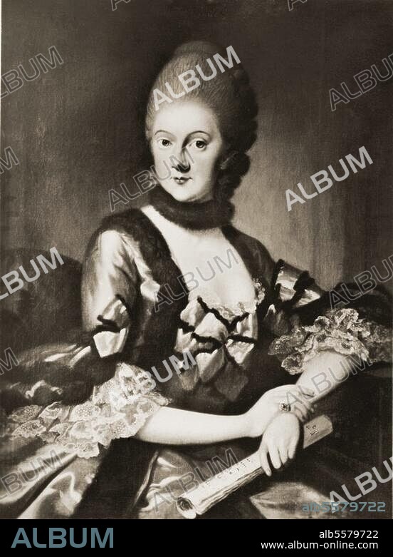 Anna Amalia, Herzogin (Ernst August Konstantin) von Sachsen-Weimar, Wolfenbüttel 24.10.1739 - Weimar 10.4.1807. Porträt. Gemälde, 1780, von Johann Ernst Heinsius. (1740-1812). Frankfurt a. M., Goethe-Museum.