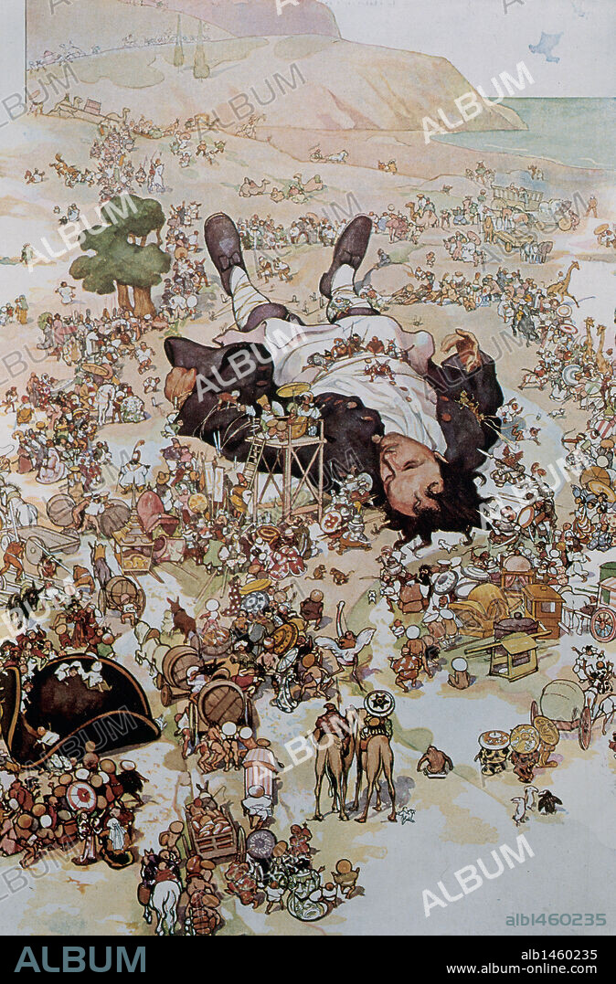 ANDRÉ DEVAMBEZ. Jonathan Swift (1667 Ð 1745). Anglo-Irish satirist, essayist, political pamphleteer. Gulliver's Travels, 1726. Illustration by Andre Devambez (edition, 1911).
