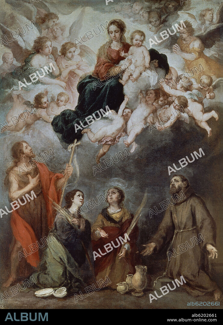 BARTOLOMÉ ESTEBAN MURILLO. VIRGEN CON EL NIÑO - 1650-1655 - O/L - 70,5 x 51,1 cm.