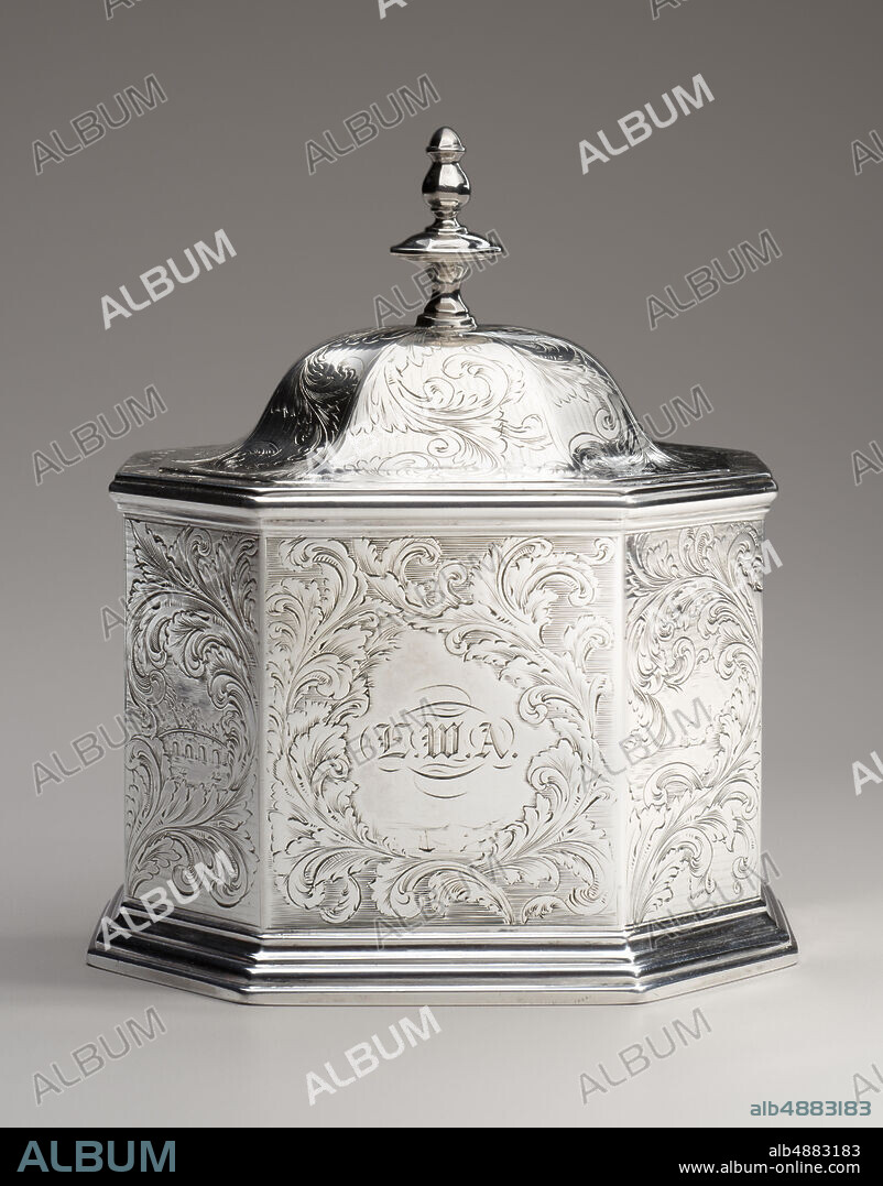 Obadiah Rich, American, active 18301850, Tea Canister, 1845, Silver, 6 x 5 x 4 in. (15.2 x 12.7 x 10.2 cm).