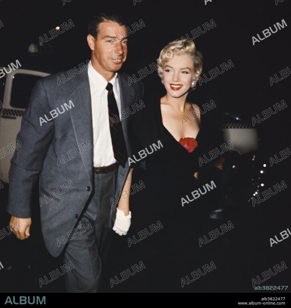 American actress Marilyn Monroe (June 1, 1926 - August 5, 1962) with husband and baseball player Joe DiMaggio (November 25, 1914 - March 8, 1999).
