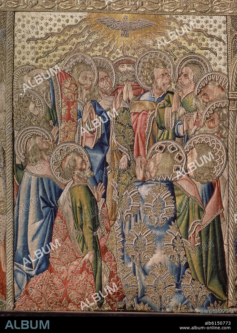 FRAY DIEGO DE TOLEDO. FRONTAL RICO - DETALLE DE PENTECOSTES - SIGLO XV.