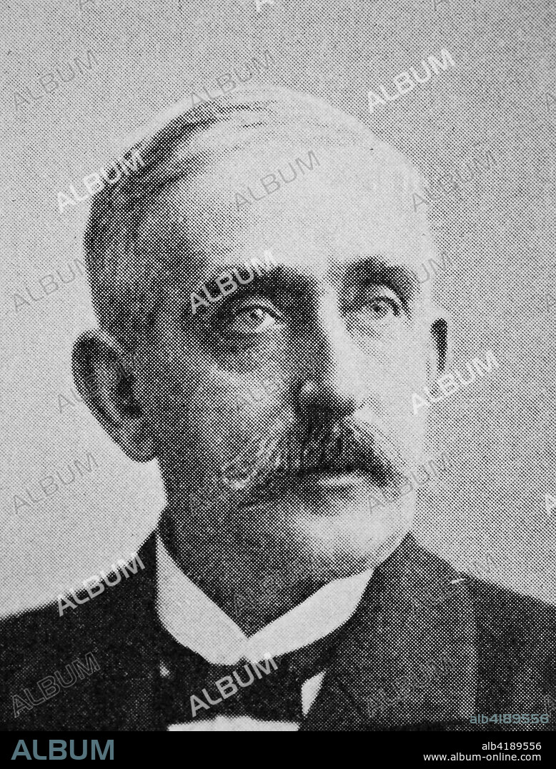 Emil Gabriel Warburg, 9 March 1846 - 28 July 1931, was a German physicist who during his career was professor of physics at the Universities of Strassburg, Freiburg and Berlin. He was president of the Deutsche Physikalische Gesellschaft, Reproduction of a photo/image from the year 1890, digital improved.