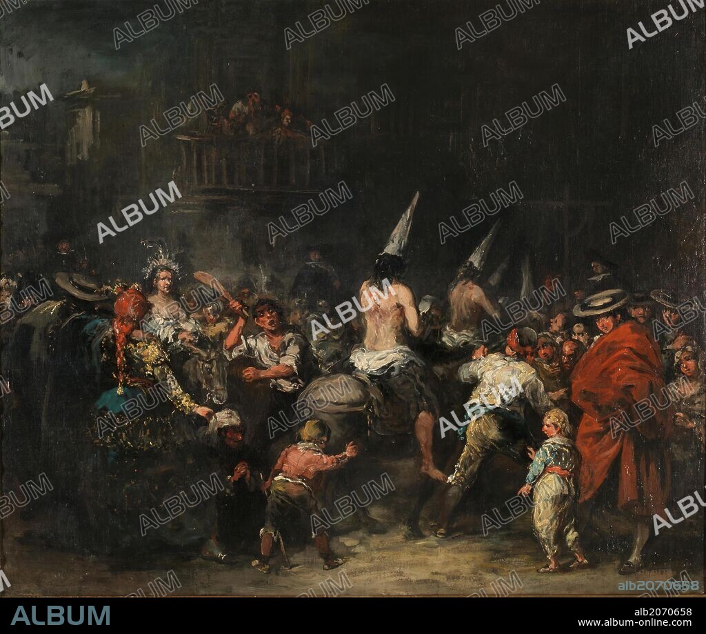 EUGENIO LUCAS VELAZQUEZ. Eugenio Lucas Velázquez / 'Condemned by the Inquisition', Middle 19th century, Spanish School, Oil on canvas, 77,5 cm x 91,5 cm, P06974.