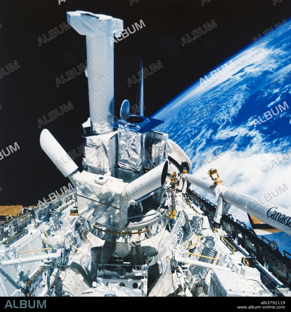 A look at the damaged Solar Maximum Mission Satellite. During STS-41-C, (4/6/84-4/13/84), the satellite was captured, repaired, and redeployed.