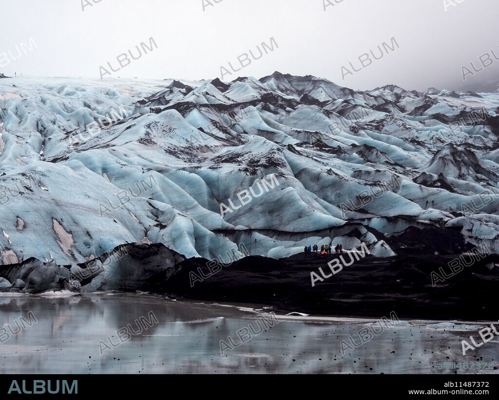 Solheimajokull Glacier in southern Iceland, between the volcanoes Katla and Eijafjallajokull, Iceland, Polar Regions.