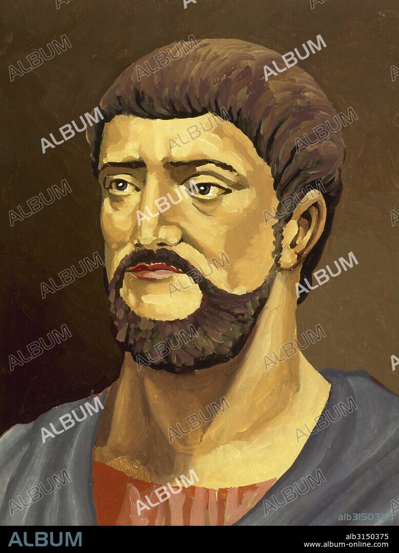 ALCIBIADES (h. -450 a-404). General y político ateniense. Fue discípulo de Pericles y Sócrates. Como jefe de los demócratas, arrastró a los atenienses a la desastrosa expedición de Sicilia (415). Exiliado en Esparta, regresó triunfal a Atenas (407), donde tuvo que exiliarse de nuevo en Frigia, siendo asesinado. Acuarela.