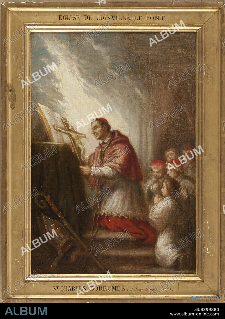 JOSEPH-NICOLAS JOUY. Esquisse pour l'église de Joinville-le-Pont : Saint Charles Borromée, 1873. St Charles Borromeo.