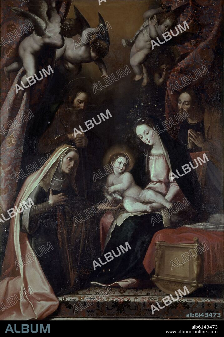 DIEGO VALENTÍN DÍAZ. 'Sagrada Familia con San Joaquín y Santa Ana', 1621, Óleo sobre lienzo, 223 x 160 cm, CE0962.