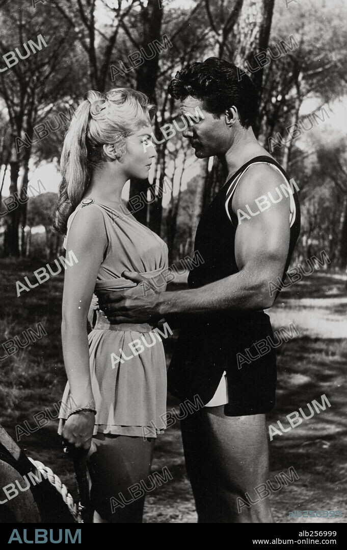 MYLENE DEMONGEOT and STEVE REEVES in THE GIANT OF MARATHON, 1959 (LA BATTAGLIA DI MARATONA), directed by JACQUES TOURNEUR.