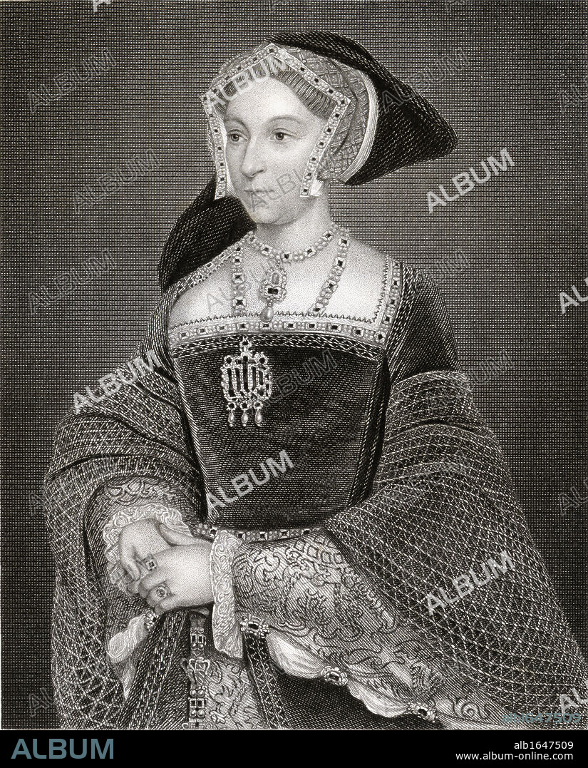 Jane Seymour 1509-1537. Third wife of Henry VIII of England. From the book 'Lodge's British Portraits' published London 1823.