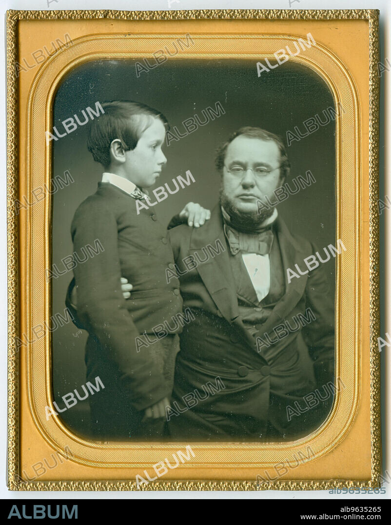 Edwin McMasters Stanton, seated, with his son Edwin Lamson Stanton, between 1852 and 1855. American lawyer and politician Edwin Stanton formally posed with his son a few years before Stanton became U.S. Attorney General for President Buchanan (1860-61) and then Secretary of War for Presidents Lincoln and Johnson (1862-68).