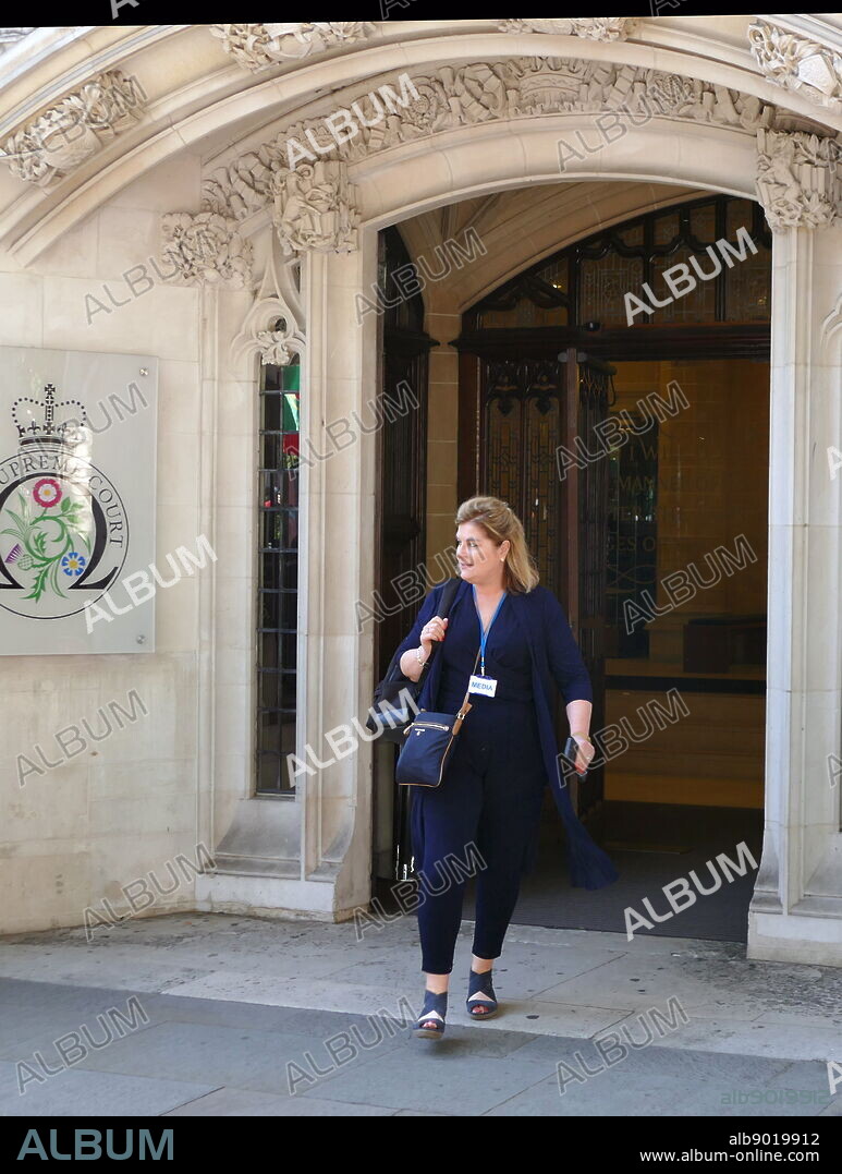 Benedicte Paviot, UK correspondent of France 24. and president of the Foreign Press Association, attends the Supreme Court in London to report on the hearing to challenge the Prorogation of Parliament. 17th Sept 2019.the prorogation of the Parliament, was ordered by Queen Elizabeth II upon the advice of the Conservative Prime Minister, Boris Johnson, on 28 August 2019. opposition politicians saw this as an unconstitutional attempt to reduce parliamentary scrutiny of the Government's Brexit plan.