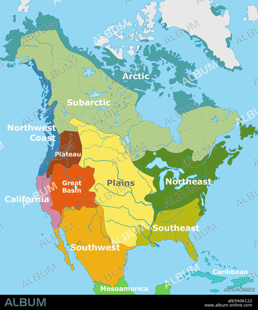 Indigenous People, Regional Map, Alfred Kroeber