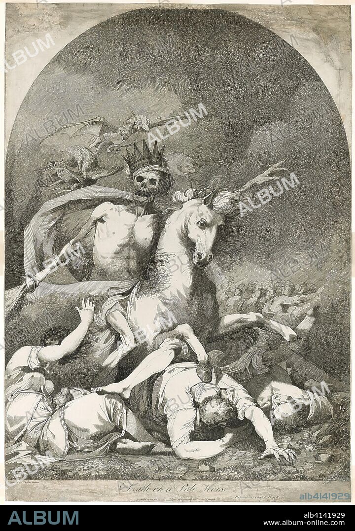 Death on a Pale Horse. Joseph Haynes (English, 1760-1829); after John Hamilton Mortimer (English, 1740-1779). Date: 1784. Dimensions: 656 × 476 mm (image); 686 × 477 mm (sheet). Etching on ivory laid paper. Origin: England.