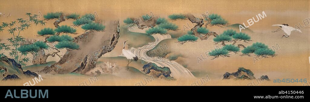 Mount Horai. Kano Isen'in; Japanese, 1775-1828. Date: 1802-1816. Dimensions: 27.3 x 251.4 cm. Pair of handscrolls; ink and colors on silk. Origin: Japan.