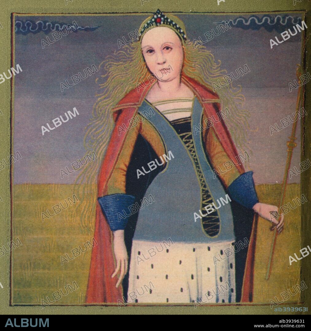 'Didon - Reine De Carthage', 1403, (1939). Dido (Elyssa , Elissa , Elisha , Elysha or Helissa ) is a Phoenician princess , legendary founder and first queen of Carthage . The illustration is part of the manuscript De Claris mulieribus, traduction anonyme en francais (Livre des femmes nobles et renommees) by Giovanni Boccaccio, housed in the Bibliotheque nationale de France, Paris. From Verve - Nos. 5-6, July-October 1939. [Verve, France, 1939].