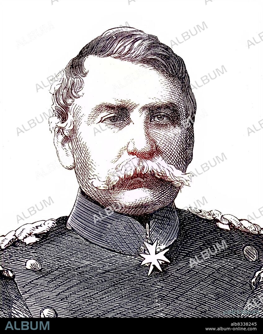 Portrait of Gustav von Alvensleben, 30 September 1803 - 30 June 1881, was a Prussian general who commanded the Prussian IV. Corps during the Franco-Prussian War, commander of the North German Federal Army / Portr§t Gustav von Alvensleben, 30. September 1803 - 30. Juni 1881, war ein preuüischer General, Befehlshaber des preuüischen IV. Korps w§hrend des Deutsch-Franzsischen Krieges, Kommandeur des Norddeutschen Bundesheeres, historisch, C:CC5historical, digital improved reproduction of an original from the 19th century / digitale Reproduktion einer Originalvorlage aus dem 19. Jahrhundert, Originaldatum nicht bekannt.