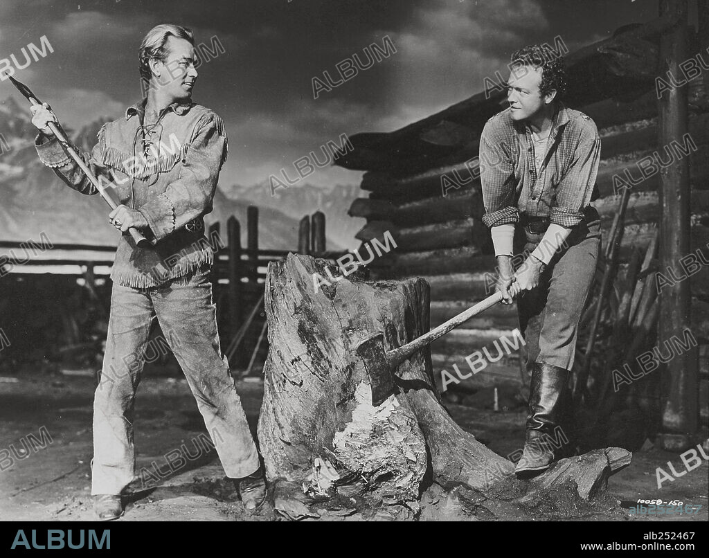 ALAN LADD y VAN HEFLIN en RAÍCES PROFUNDAS, 1953 (SHANE), dirigida por GEORGE STEVENS. Copyright PARAMOUNT PICTURES.