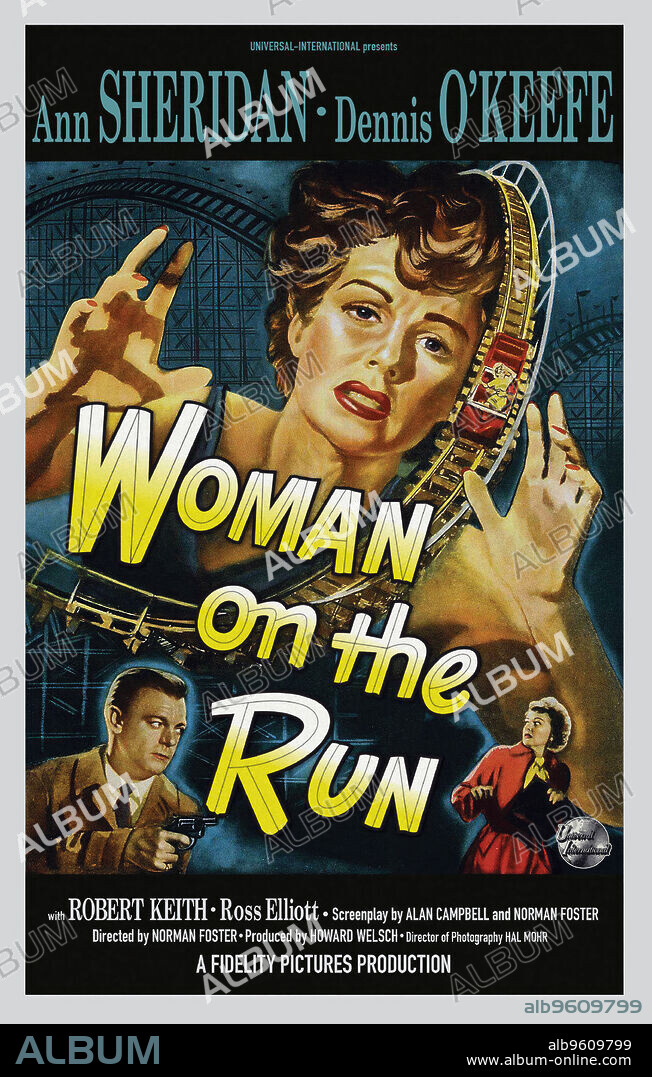 Affiche de WOMAN ON THE RUN, 1950, réalisé par NORMAN FOSTER. Copyright Fidelity Pictures Corporation.