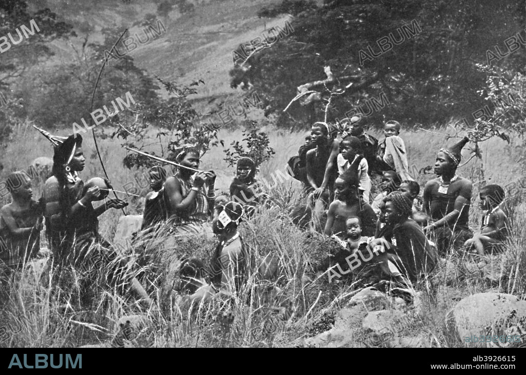 A Zulu musician and audience, 1912. From The Living Races of Mankind, Vol. II. [Hutchinson & Co, London, 1912].