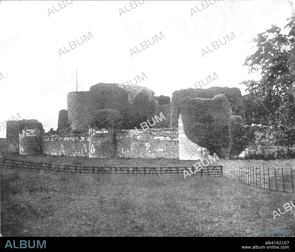 Beaumaris Castle, Anglesey, Wales, 1894. Begun in 1295, Beaumaris was the last of Edward I's ring of castles built during his campaign to suppress the Welsh. The castle is regarded as the crowning achievement of Edward's castle architect, James of St George, and as the most architecturally perfect British castle. From Beautiful Britain; views of our stately homes. [The Werner Company of Chicago, 1894].
