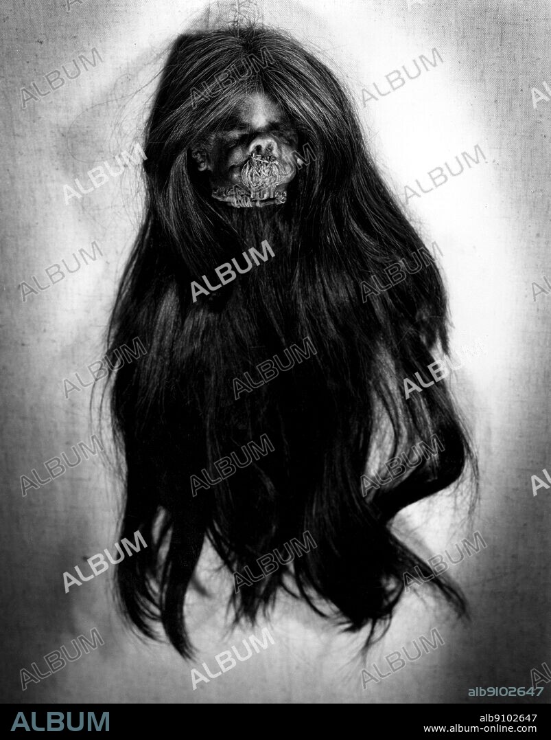 Shrunken head used by Jivaro Indians of Ecuador -. A shrunken head is a human head that has been prepared for display. The manufacture of shrunken heads was formerly the specialty of the Jivaro Clan. The clan was divided into four subgroups: Ashuar, Shuar, Aguaruna, and the Huambisa. The Shuar were the group that did the most head shrinking of their time. These groups are the ancestors of the people of present day Ecuador and Peru. Among the Shuar, a shrunken head is known as a tsantsa, also transliterated tzantza. ©TopFoto.