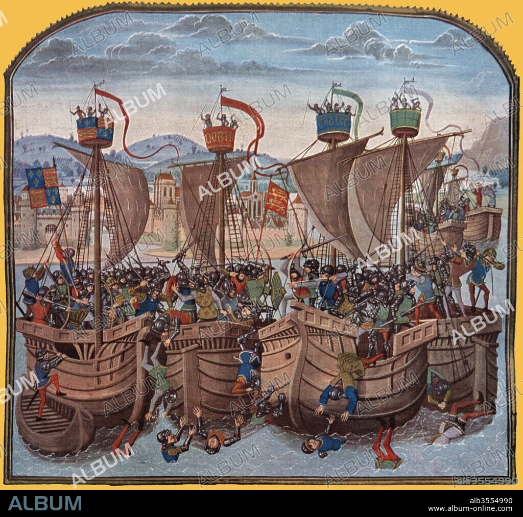 Batalla naval de Sluis, primer gran enfrentamiento en 1340 entre ingleses y franceses en el marco de la Guerra de los Cien Años.