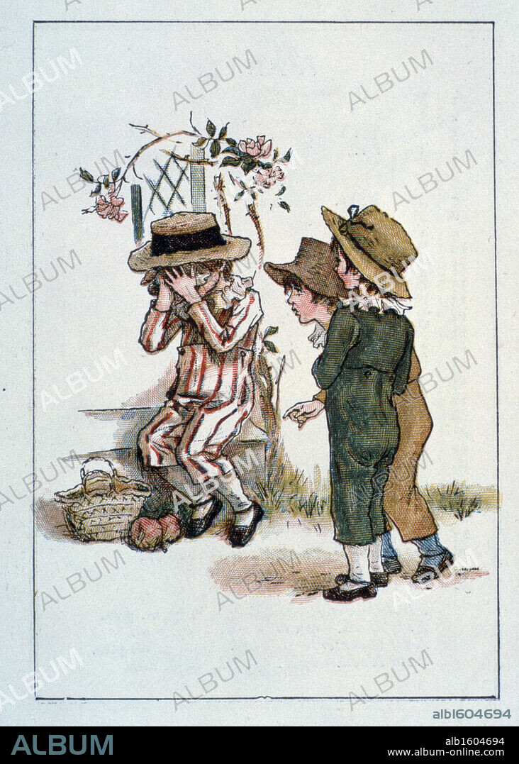 May by Kate Greenaway,  illustration from Kate Greenaway's Almanac for 1895,  (1846-1901),  Chicago,  Newberry Library.