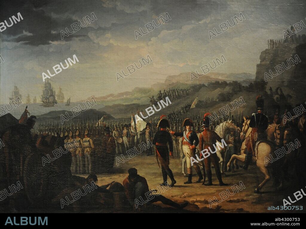 Juan Rodriguez Jimenez, called el Panadero (1765-1830). Spanish painter. Marquis of La Romana and his troops set sail, 1809. Museum of Romanticism. Madrid. Spain.