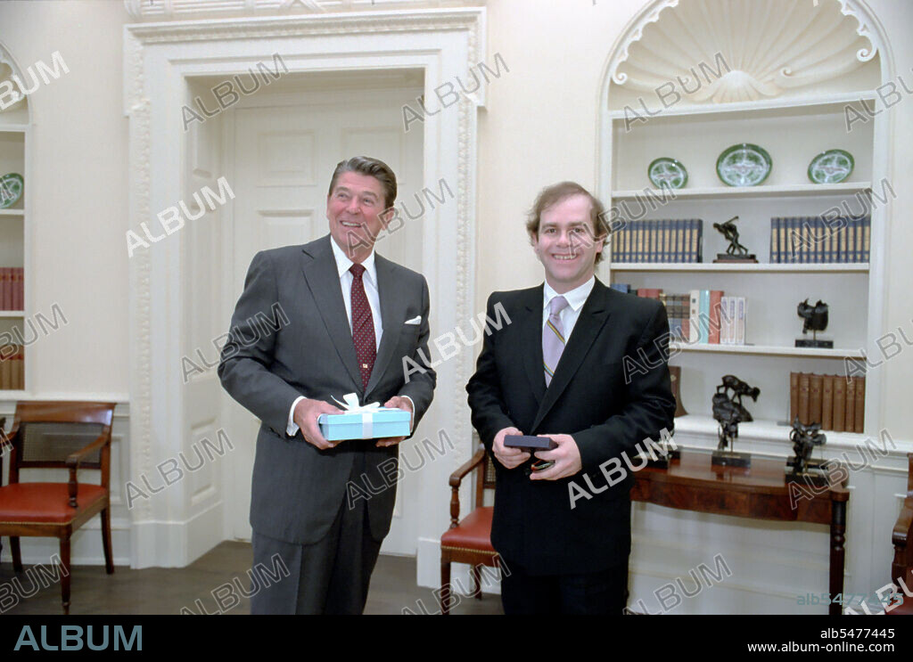 President Reagan With Elton John.