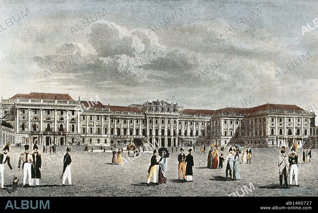 Palacio de Schönbrunn en Viena. Finales del siglo XVIII inicios del XIX. Litografía. Austria.