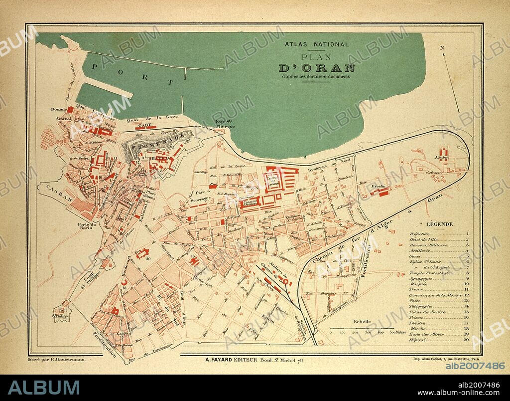 MAP OF ORAN, FRANCE.