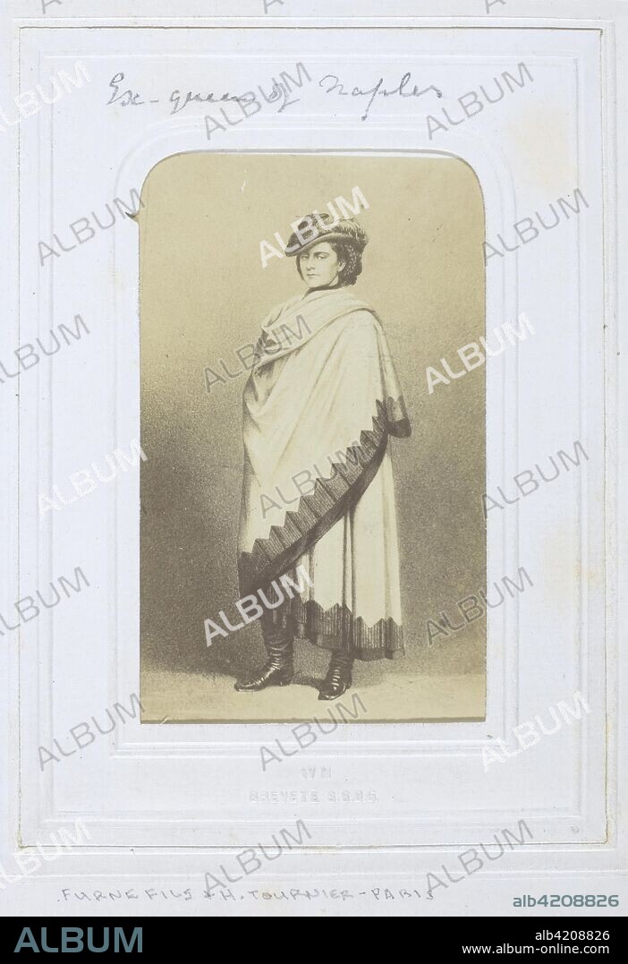 FURNE FILS & H. TOURNIER. Ex-Queen of Naples. Furne Fils and H. Tournier, French, Charles Paul Furne (1824-1880), Charles Furne (1794-1859); and Henri Alexis Omer Tournier (active late 19th century). Date: 1860-1869. Dimensions: 8.7 x 5.6 cm (image/paper); 10 x 6.2 cm (mount). Albumen print. Origin: France.