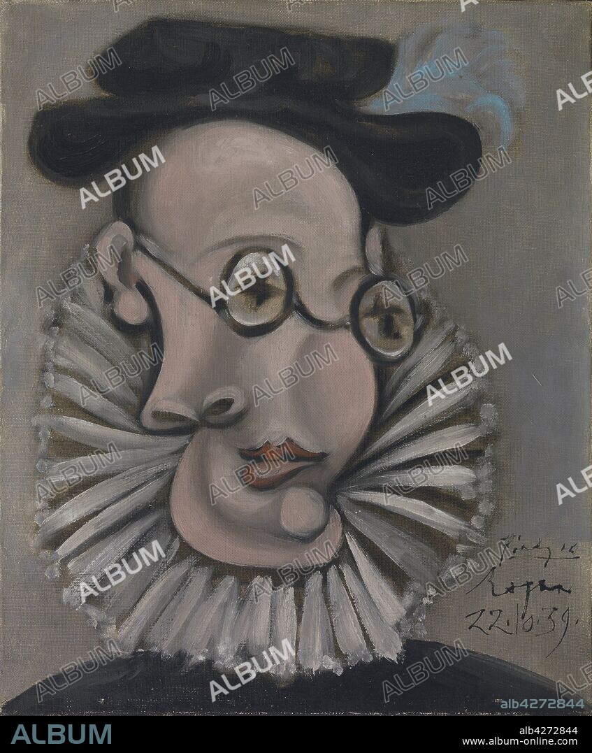 PABLO PICASSO. Portrait of Jaume Sabartés (1881-1968) with ruff and hat.