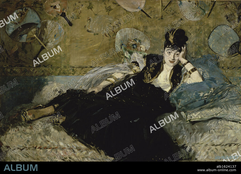 Woman with Fans   (La Dame aux Eventails)   c. 1873  Edouard Manet (1832-1883/French)   Oil on Canvas   Musee d'Orsay, Paris.